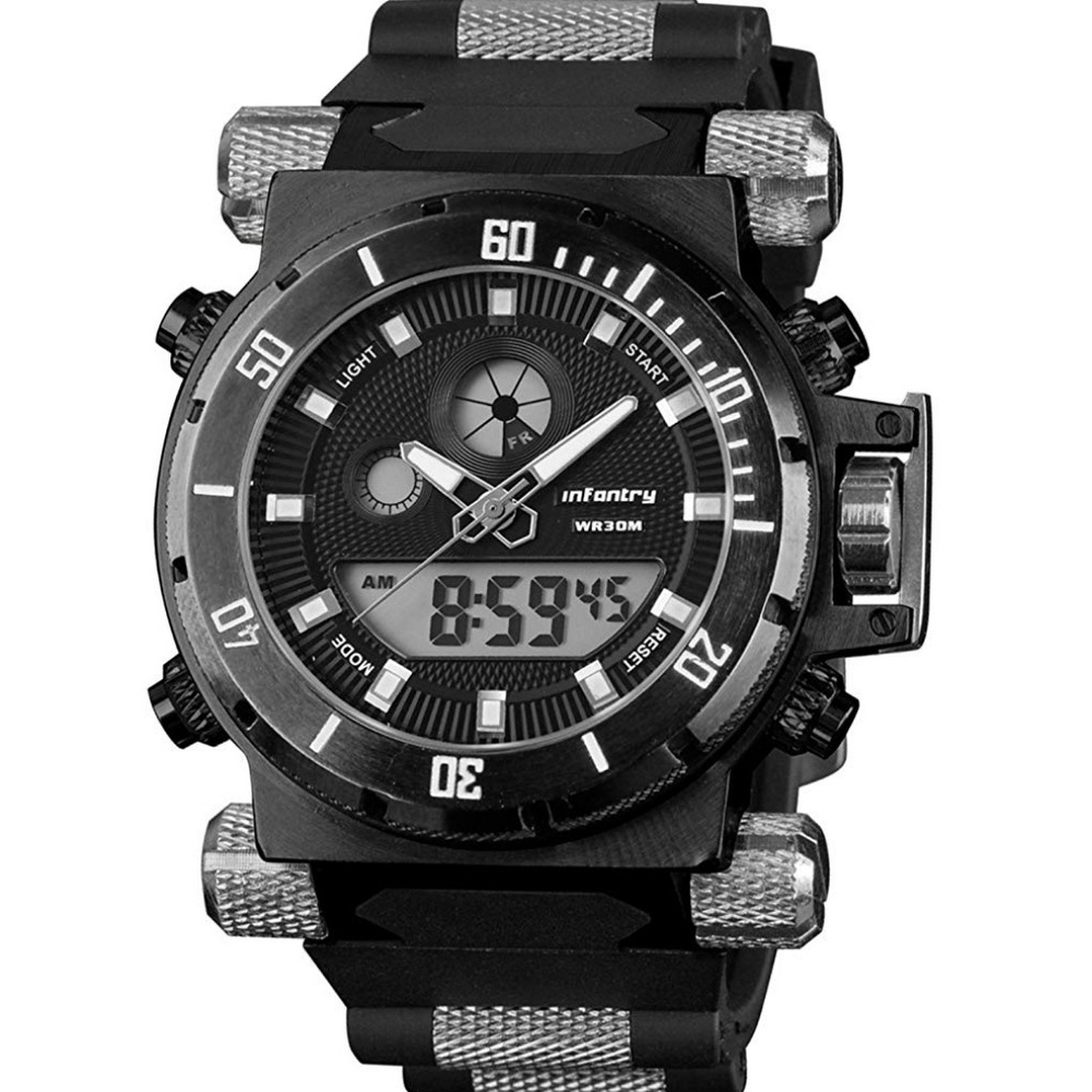 Mens Tactical Military Digital Analog Sports Watch